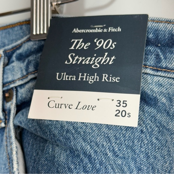 Abercrombie & Fitch The '90s Straight Ultra High Rise Curve Love Jeans 35 20 S - Picture 7 of 16